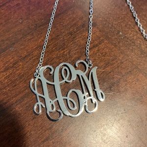 Beautiful silver monogram necklace - initials - AMC